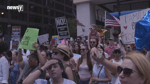 Sen. Dick Durbin Joins Chicagoans Marching In Immigration Protest