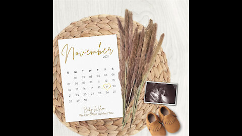 How To Edit Due Date Calendar Baby Announcement LN21-60epa
