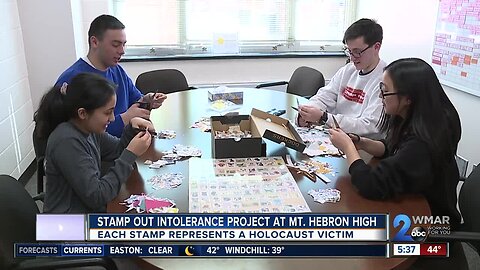 Mt. Hebron High School gets closer to six million stamps for its "Stamp Out Intolerance" project