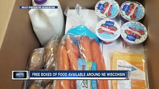 Free food boxes including chicken, potatoes, and milk available around northeast Wisconsin