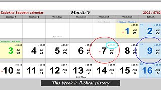 This Week in Biblical History on the Zadokite Sabbath Calendar - Week #19