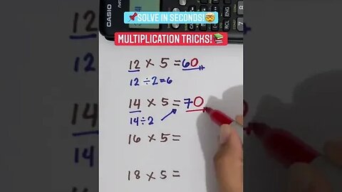Solve in seconds: Multiplication by 5 Tricks!🫶📗 #math #mathematics #mathteacher