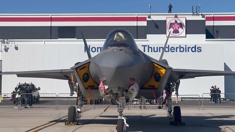 Aviation Nation 2022 Nellis Air Show. Combined Arms Demo: F-16, F-18, F-22, F-35, A-10, UH-60, P-51.