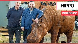 Life-Size Hippo Made From Recycled Scrap Metal