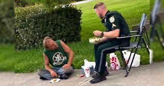 Officer And Homeless Man Shares Heartwarming Moment
