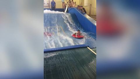 Boy Gets Pushed To The Back Of The Pool When He Walks In Front Of The Jets
