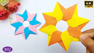 How to Make a Paper Ninja Star | Origami Ninja Star (Shuriken) Easy Paper Crafts Without Glue