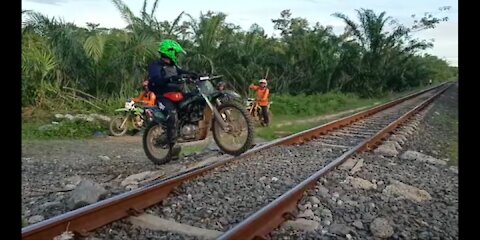 Relax and dance after off road on train tracks.