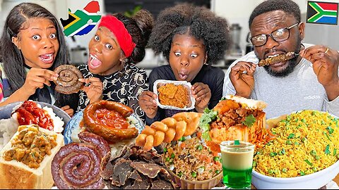 NIGERIANS TRY SOUTH AFRICAN FOOD 🇿🇦 FOR THE FIRST TIME! ft Bunny chow, cape Malay, pap, koeksuster