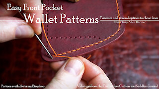 Leather Front Pocket Wallets, Easy Leather Patterns