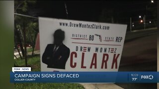 Campaign signs of two black candidates defaced