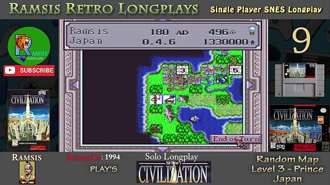 Sid Meier's Civilization | 1994 | SNES | Prince | Random | Japan - Episode #9 | Longplay