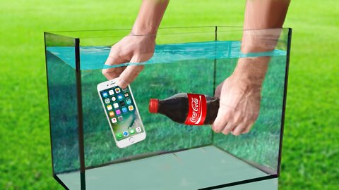 Experiment iPHONE vs Coca Cola and MENTOS Under Water!