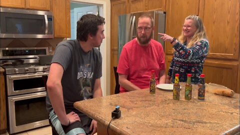 Two old people And one young person hot sauce challenge #DumbAssHotSauce#HotSauceChallenge￼