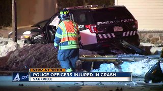 Crash sends two Saukville Police Officers to hospital