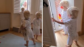Identical Triplets Overjoyed When Grandma Comes To Visit