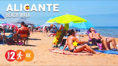 TORREVIEJA SPAIN The very hot Playa Cabo Cervera, 4k Beach Walk.