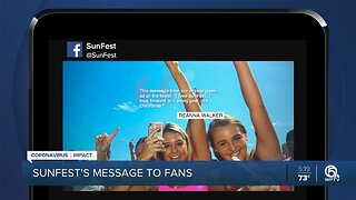 Unable to open, SunFest sends fans an inspirational message