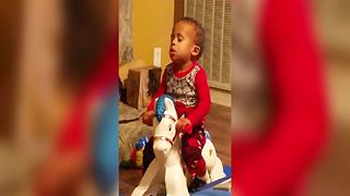 Kid Falls Asleep On A Rocking Horse