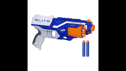 Nerf Disruptor Elite Blaster 6-Dart Rotating Drum, Slam Fire, includes 6 official Elite Darts