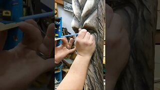 Airbrushing some Wood Carvings - Wood Spirit