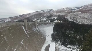 Hungry Horse Dam in winter