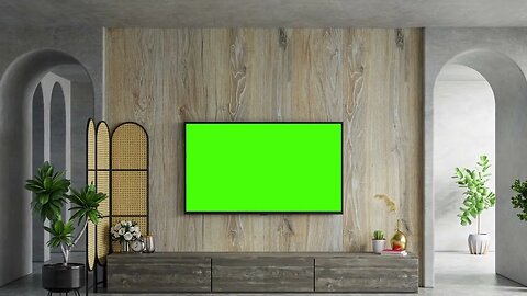 Mockup green screen modern television | Apartment interior living room TV | Free Green Screen Videos