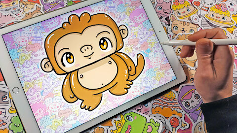 how to Draw Kawaii monkey by Garbi KW