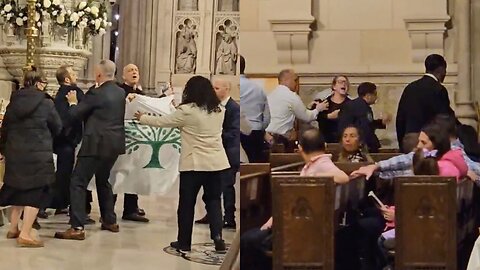 Pro-Palestine protesters take over Easter Vigil Mass at St. Patrick's Cathedral in New York City
