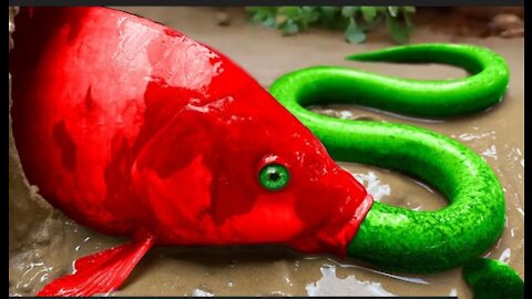 Colorful Fish Funny Experiment Video - Spotted Fish,Electric Eel | Primitive Cooking
