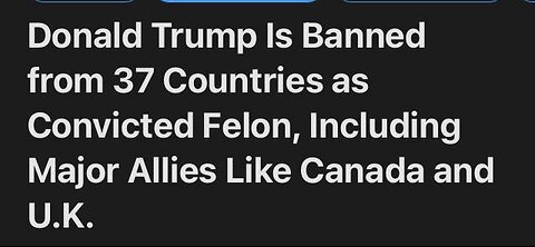 Post only - Trump Is Banned from 37 Countries