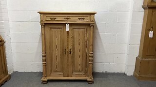 Tall Slim Antique Pine Cupboard Top Drawer Columns (W2904D) @PinefindersCoUk