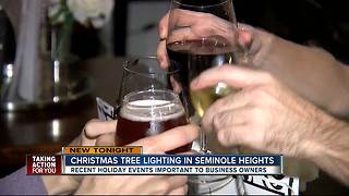 Tree lighting in Seminole Heights
