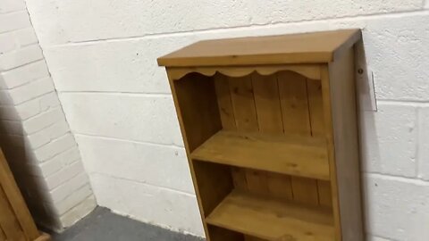 Small Pine Bookcase 2 Shelves Inside Waxed (J3854A) @PinefindersCoUk