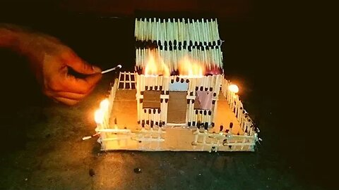 How To Fire Match House At Home - Matchstick House - Match House Fire - Matchstick House Burning