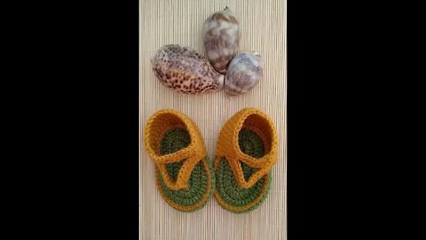 How To Make A Crochet Baby Sandal #shorts