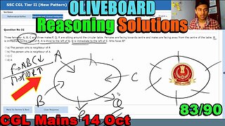 83/90🔥 Reasoning Solutions SSC CGL Tier 2 Oliveboard 14 Oct | MEWS Maths #ssc #oliveboard #cgl2023