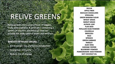 ROOT Relive Greens, The KEY to Wellness - Dr. Christina Rahm - Root USA Global