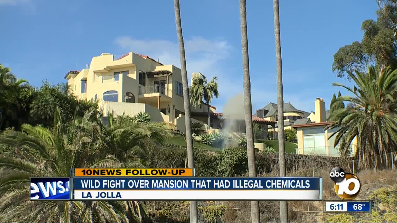 Wild fight over mansion with illegally stored chemicals