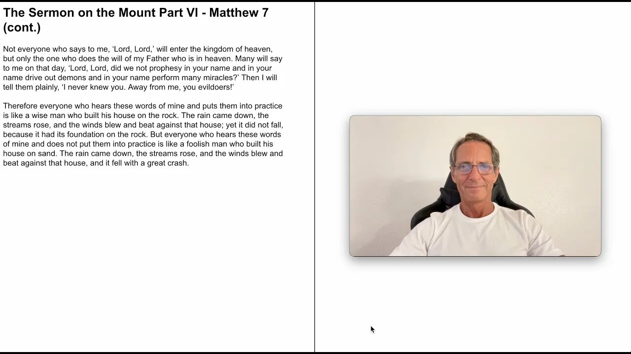 The Sermon on the Mount Part VI Matthew 7 cont