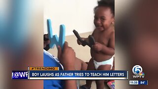 Toddler loves learning about letters in hilarious Instagram video