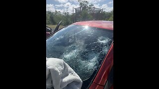 Huge Hailstones Smashing into House