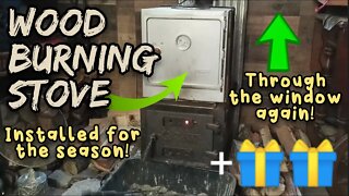 Wood Burning Stove Installed Through the Window Again! - Ann's Tiny Life and Homestead