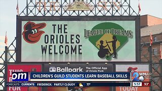 Children's guild students learn baseball skills