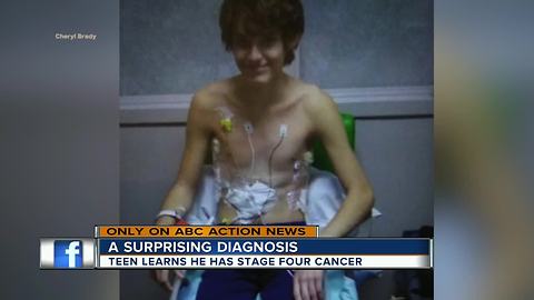 Tampa teen diagnosed with flu discovers he is battling stage 4 cancer