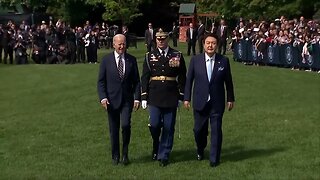 Joe Biden Lumbers Across White House Lawn Joined By South Korean President Yoon