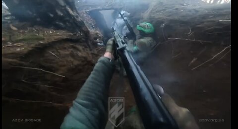 Combat Footage GoPro Assault on Russian trenches in Ukraine