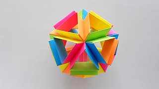 He Folds Paper Squares To Make An Impressive Origami Icosahedron