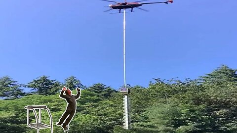 Hunter Jumps from treestand to avoid Helicopter Tree Trimmer!