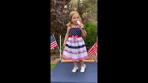 Three-Year-Old Girl Sings Patriotic Song For Veteran-s